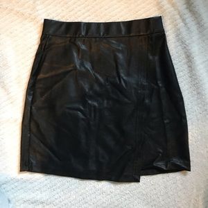 Leather wrap skirt